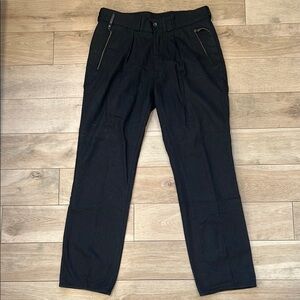 Ralph Lauren Black Dress Pants with Structured Waistband and Creases
